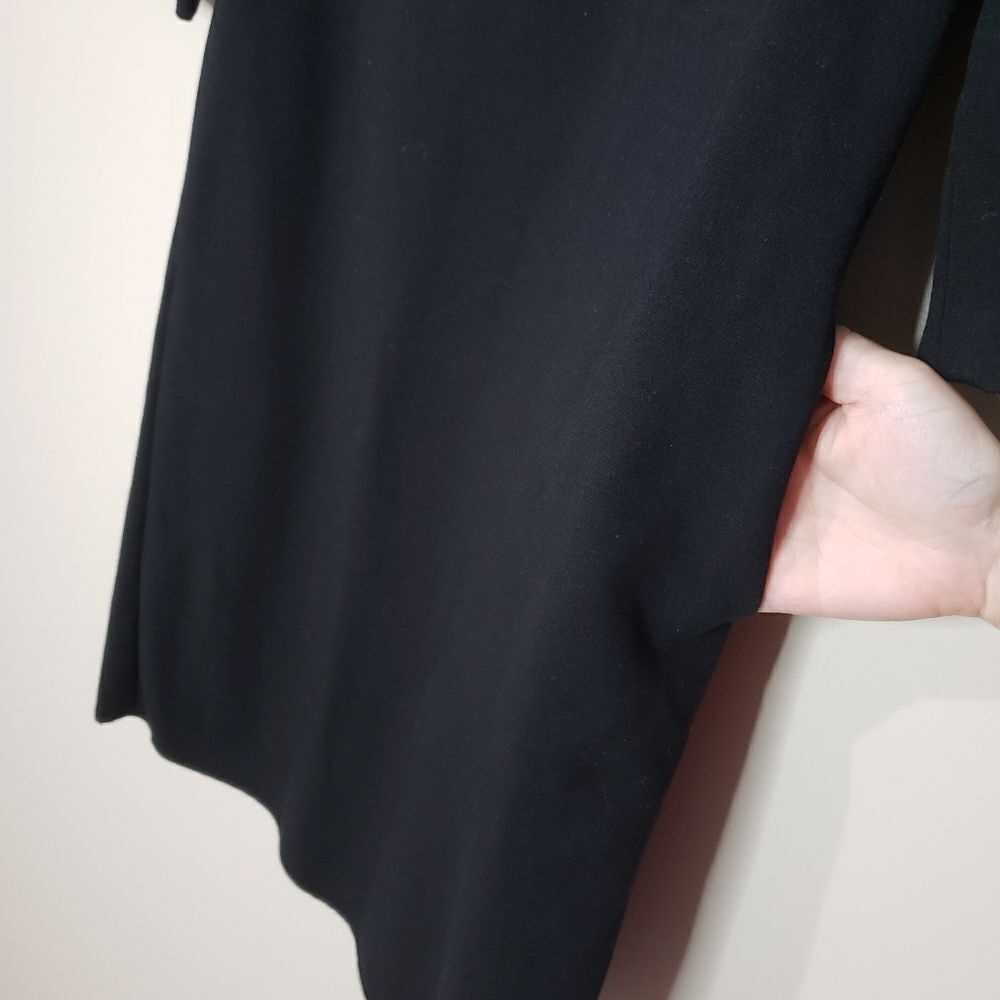 Kate Spade Livia Ponte Size 2 Black Long Sleeve Dress with Ruffle and Pockets - Picture 13 of 13